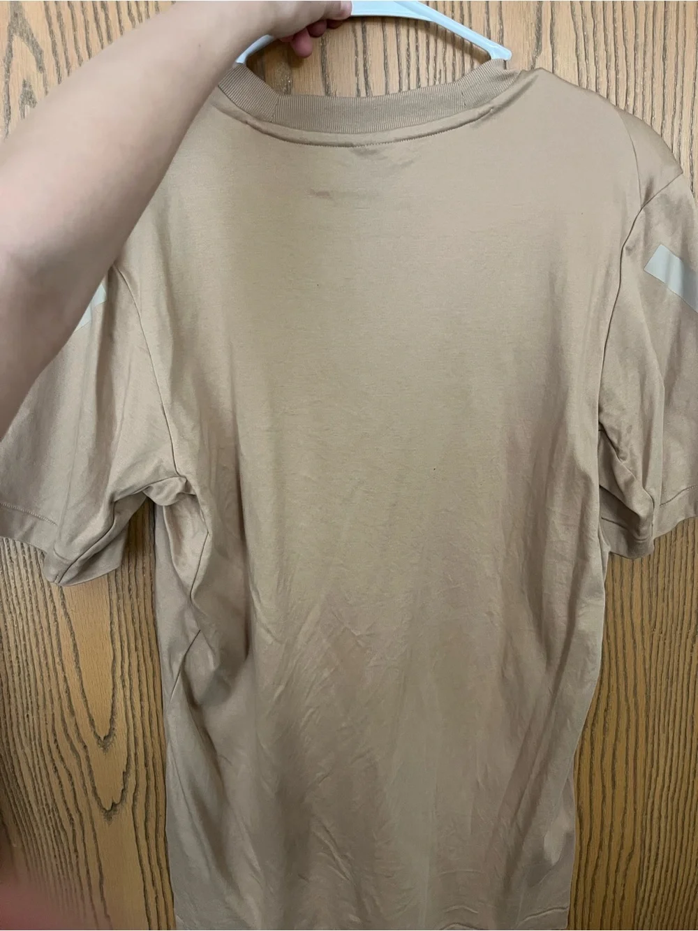 adidas Z.N.E. Tee Men's Athletic T-Shirt Beige Tan Crystal Linen Size small